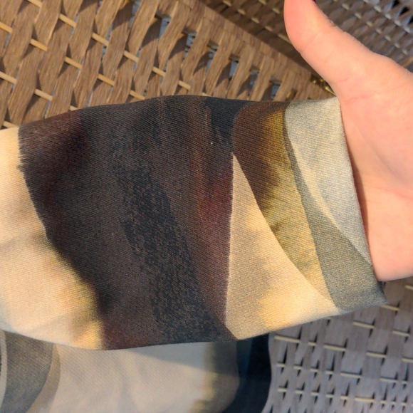 Lafayette 148 NY Swing Jacket in Abstract Watercolor Earth Tone Pattern Sz Small - Picture 5 of 15